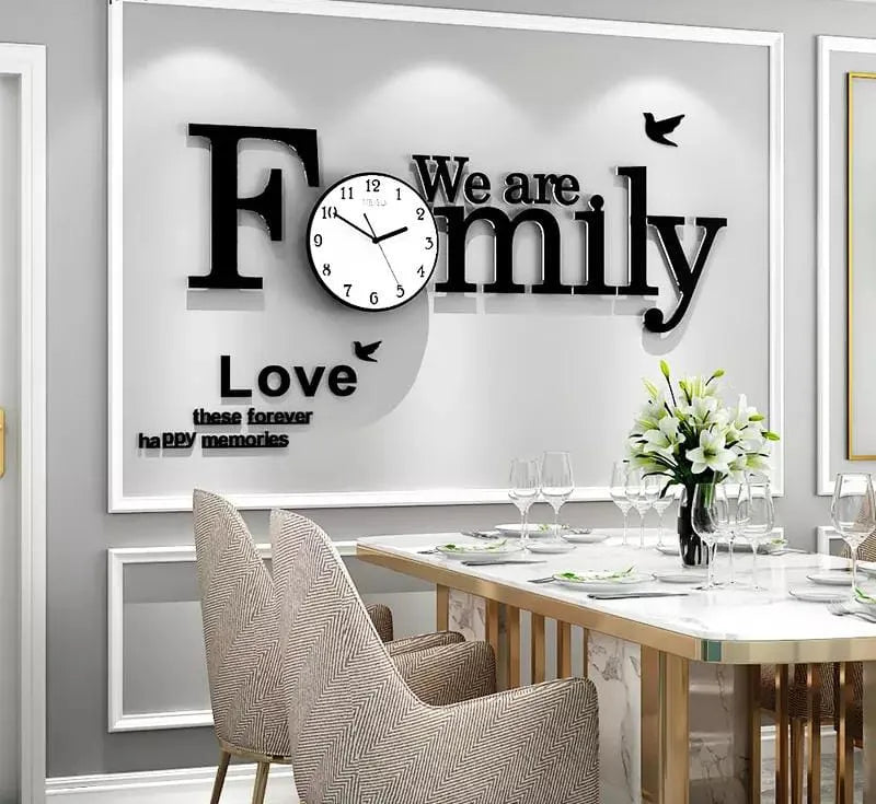 FAMILY WOODEN Wall Clock 3D