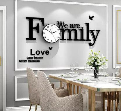 FAMILY WOODEN Wall Clock 3D