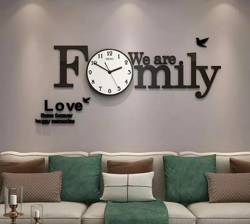 FAMILY WOODEN Wall Clock 3D