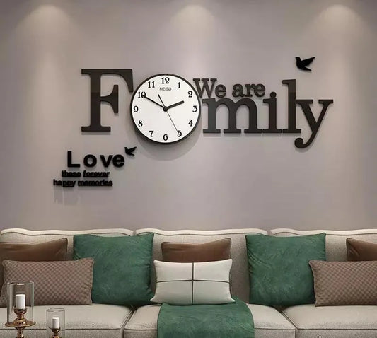 FAMILY WOODEN Wall Clock 3D